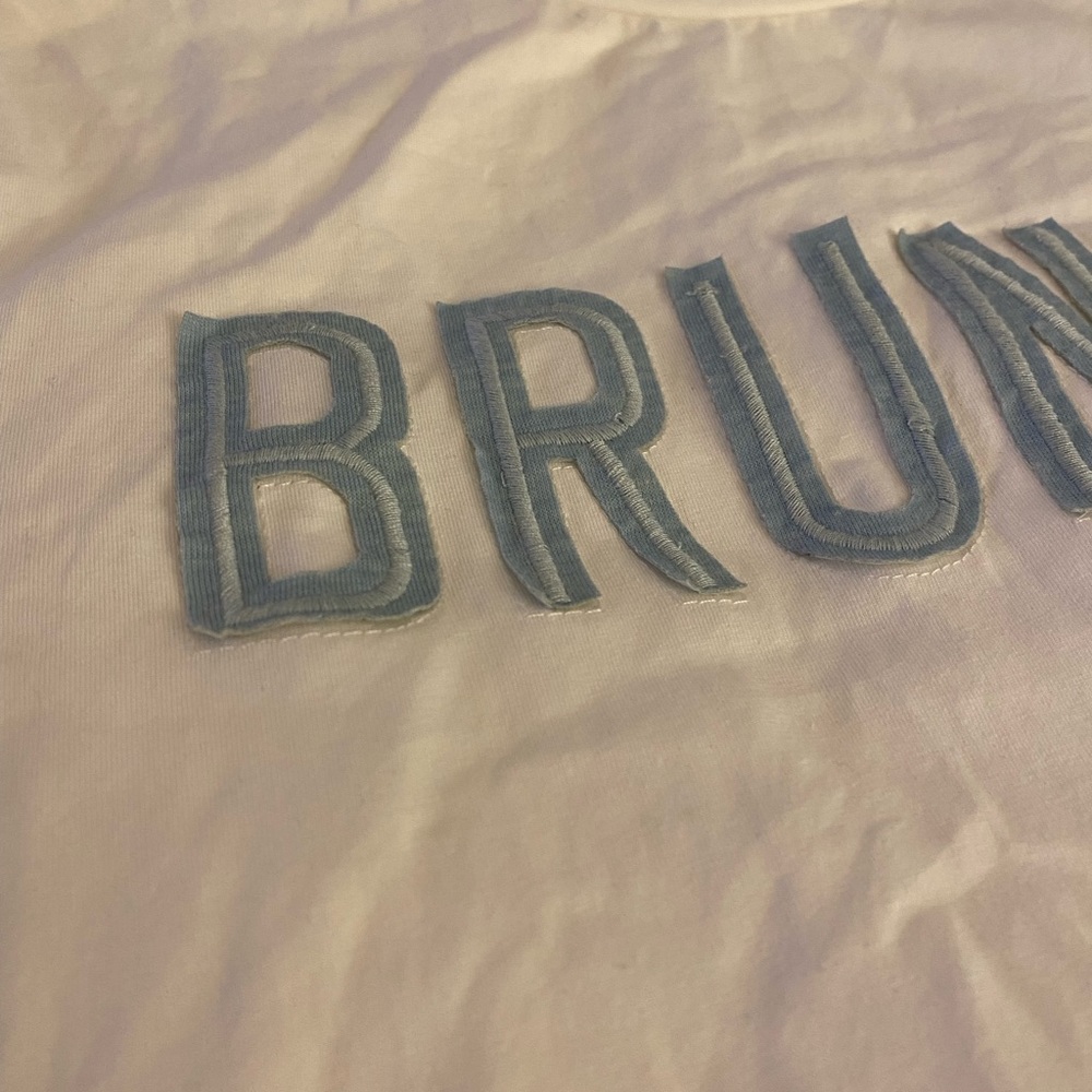 White and Blue ‘Brunch’ T-shirt Size M - Picture 4 of 4